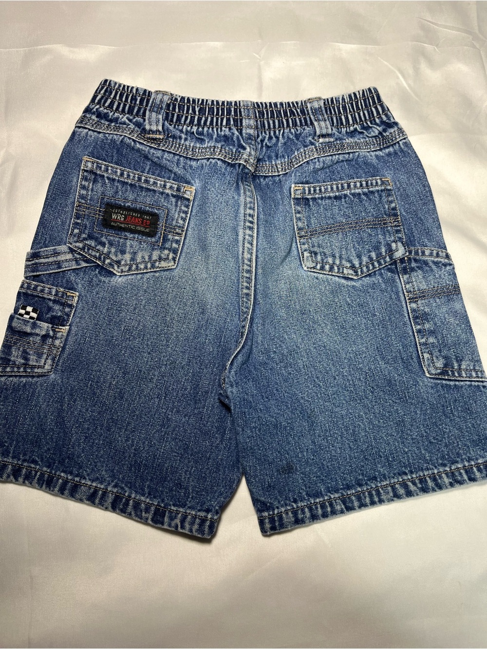 Wrangler Boys Classic Cargo Denim Jean Shorts Size 5T Blue Casual